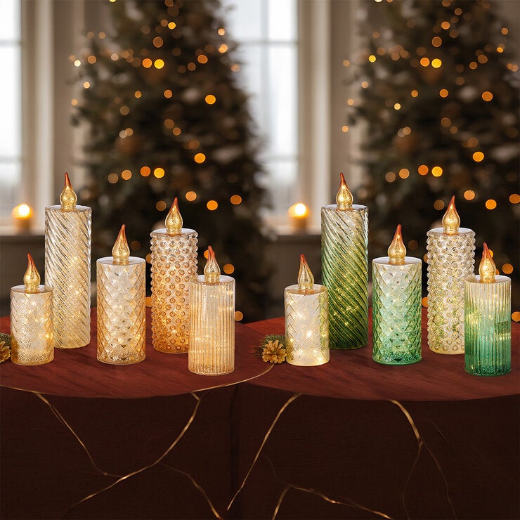 Velas LED de Vidrio, Varios Modelos