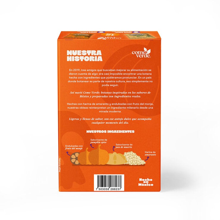Come Verde Mix de Obleas Sabor Pan de Muerto y Calabaza 480 g — Imagen 2 de 2