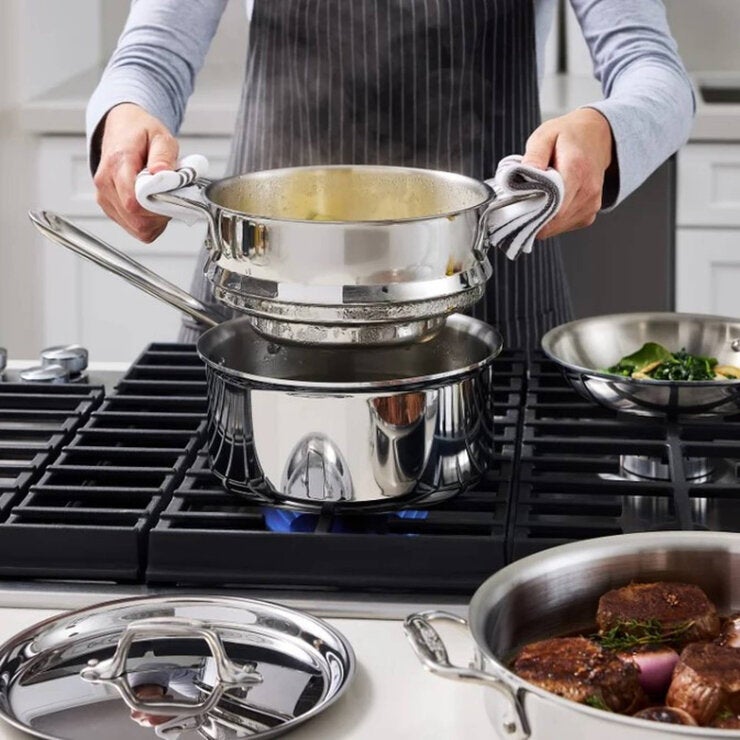 All-Clad, Batería de Cocina de 3 Capas de Acero Inoxidable, 13 Piezas — Imagen 3 de 4