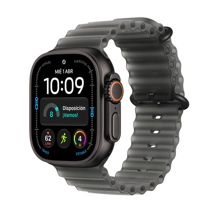 Apple Watch Ultra 4 (GPS + Celular) 49mm Titanio Negro + Correa Ocean Negro Translúcido - Unitalla
