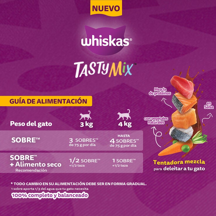 Whiskas Tasty Mix Alimento Húmedo para Gato 24 pzas de 75 g — Imagen 4 de 4