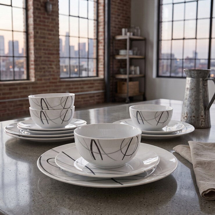 Studio Nova Vajilla de Porcelana de 12 piezas — Imagen 3 de 4