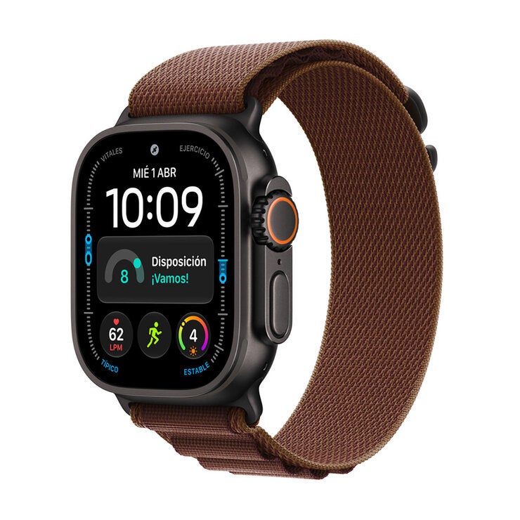 Apple Watch Ultra 4 (GPS + Celular) 49mm Titanio Negro + Correa Alpine Borgoña - Talla M