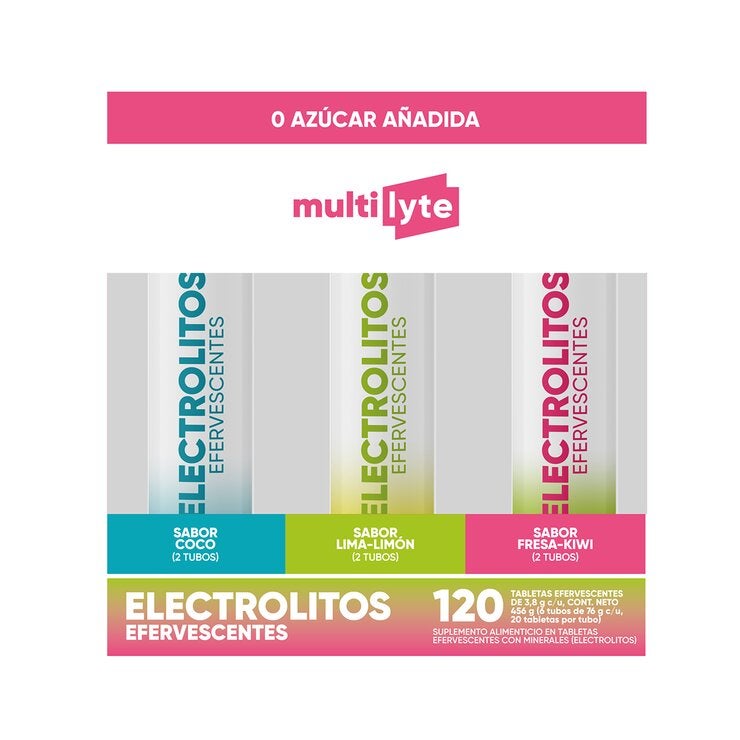 Multilyte Electrolitos 120 Tabletas Efervescentes Sin Azúcar Añadida — Imagen 4 de 4