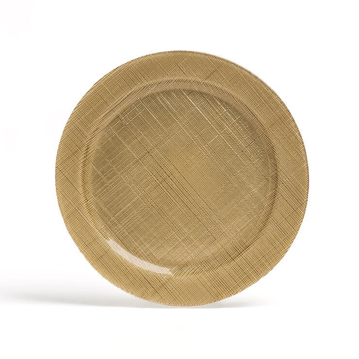 Over&Back, 4 Platos Decorativos de Vidrio para Mesa Dorados — Imagen 4 de 4