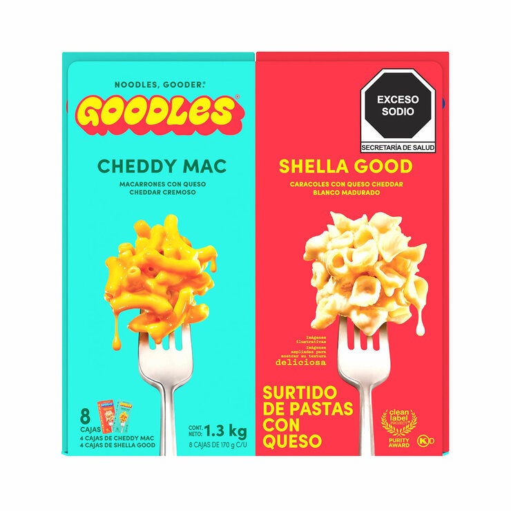 Goodles Surtido de Pastas con Queso 8/170 g