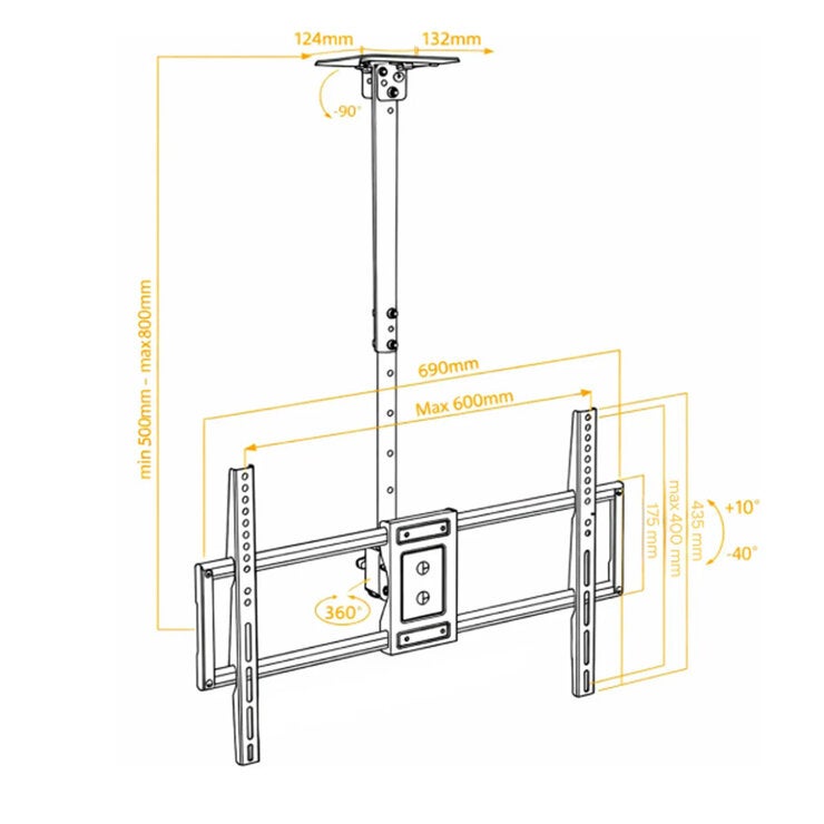 Blackrock Soporte de Techo para TV 37" a 75" — Imagen 4 de 4
