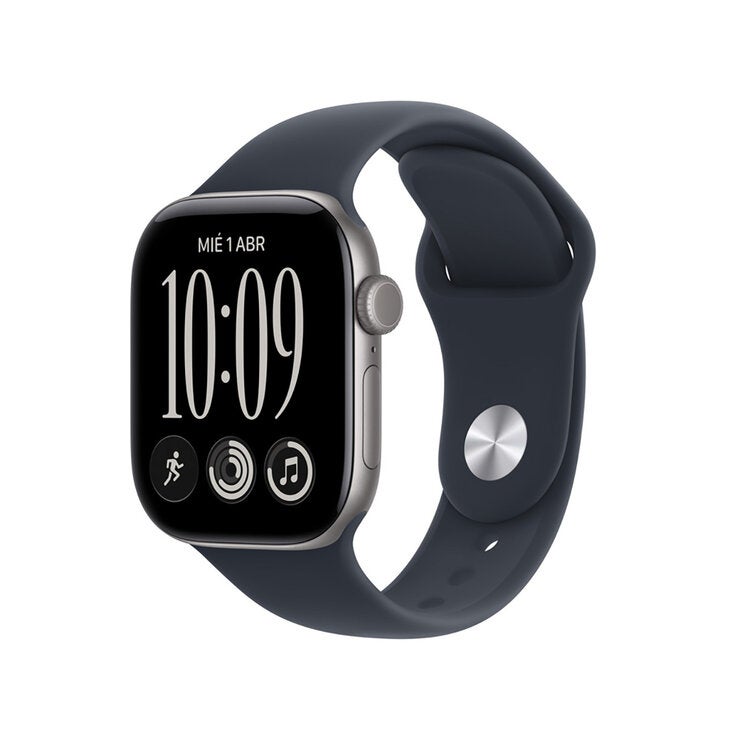 Apple Watch Series 12 (GPS) 42mm Aluminio Gris Espacial + Correa Deportiva Azul Profundo - Talla S/M