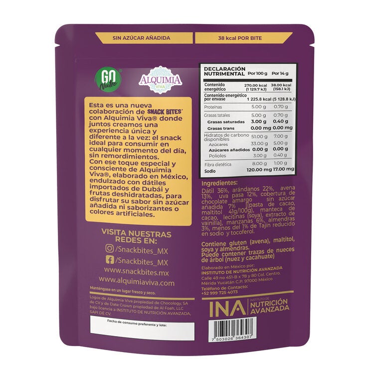 Go Nutre Snack Bites Cubiertas con Chocolate Amargo 454 g — Imagen 3 de 3