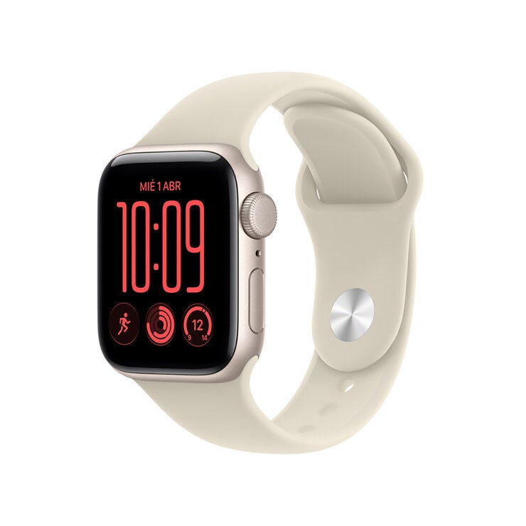 Apple Watch SE 3 (GPS) 40mm Aluminio Blanco Estelar + Correa Deportiva Arena - Talla S/M