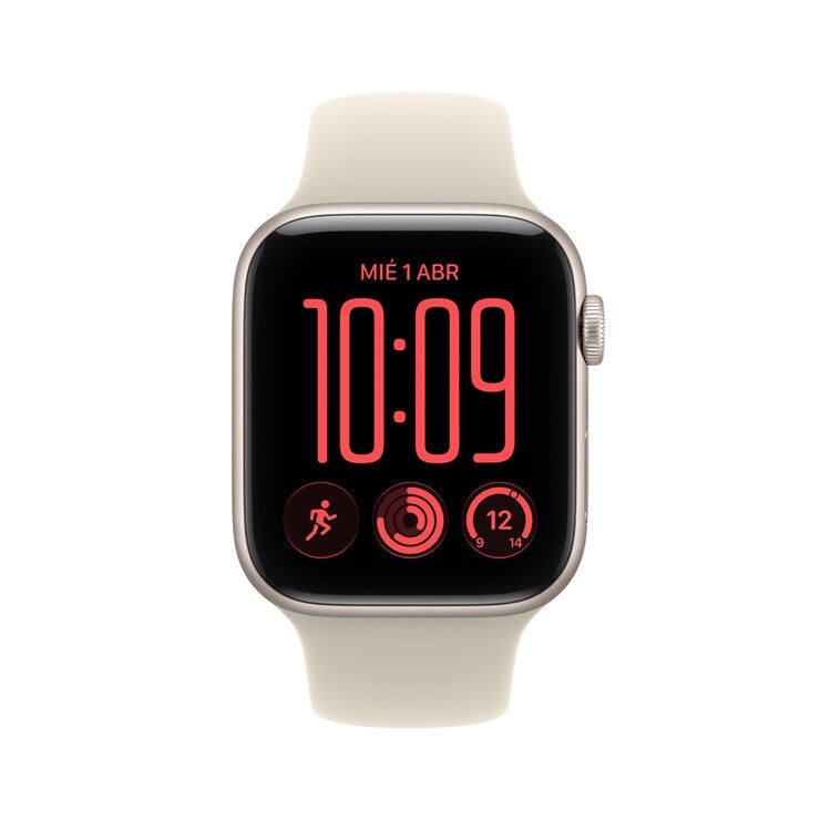 Apple Watch SE 3 (GPS) 44mm Aluminio Blanco Estelar + Correa Deportiva Arena - Talla M/L — Imagen 4 de 4