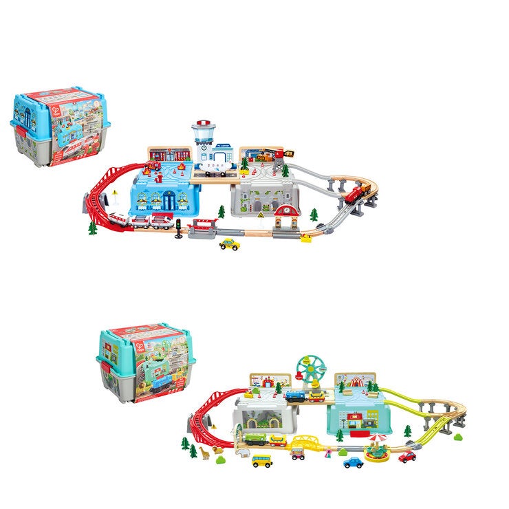 HAPE, Juego de Tren con 80 Piezas