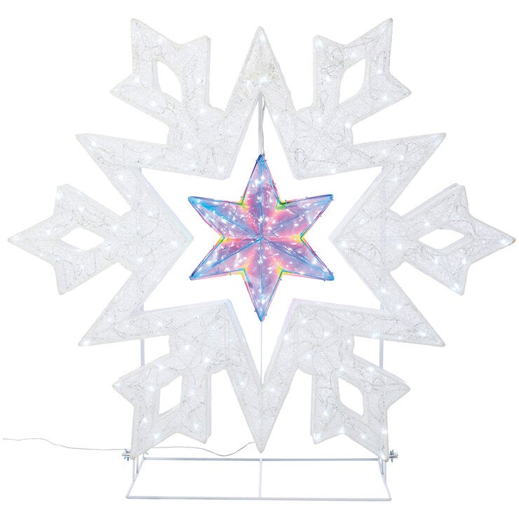 Copo de Nieve con Estrella Prismática Giratoria con Luces LED — Imagen 2 de 3