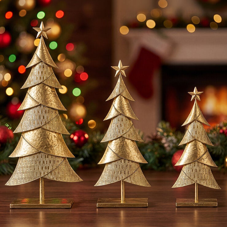 Árboles Metálicos Navideños, Juego de 3 Piezas — Imagen 1 de 2