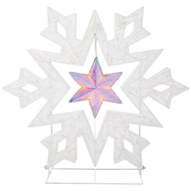 Copo de Nieve con Estrella Prismática Giratoria con Luces LED — Imagen 3 de 3
