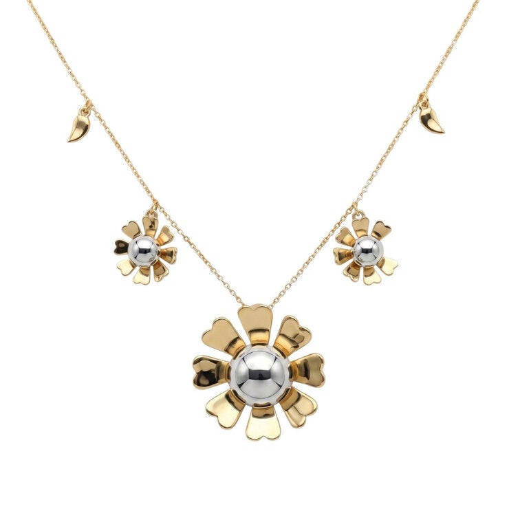 Mayfer, Collar Dorado con Diseño de Flores. — Imagen 3 de 4
