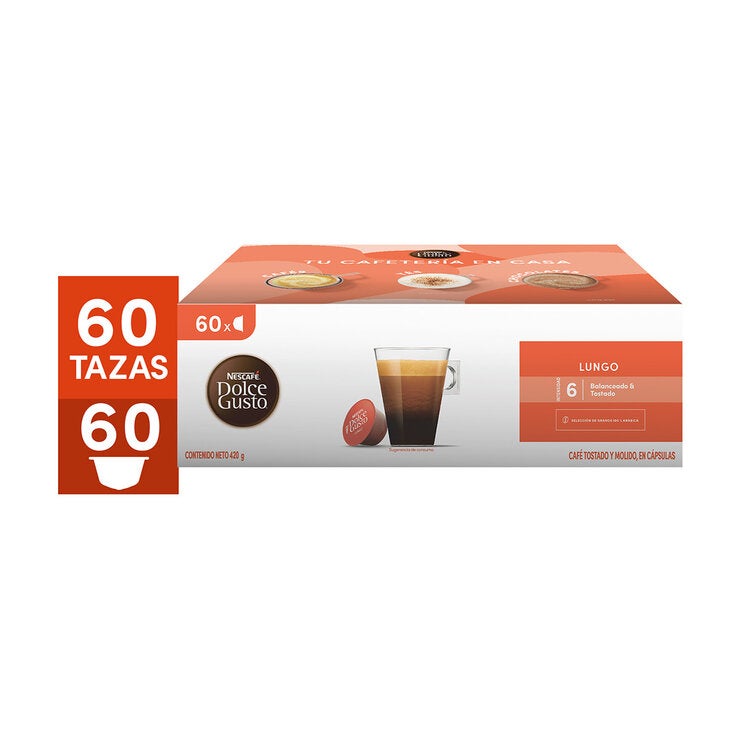 Nescafé Dolce Gusto, 60 cápsulas sabor Lungo — Imagen 3 de 4