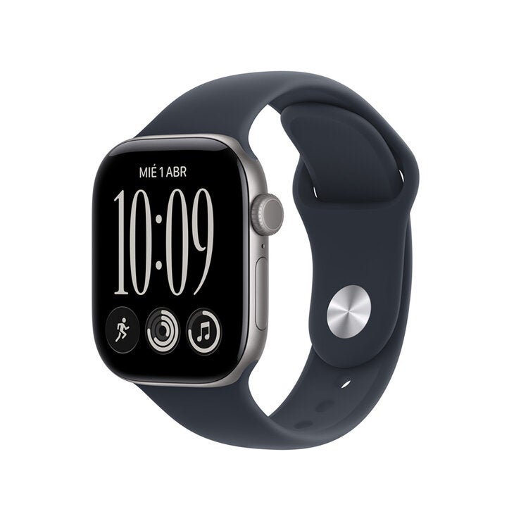Apple Watch Series 12 (GPS + Celular) 42mm Aluminio Gris Espacial + Correa Deportiva Azul Profundo - Talla S/M — Imagen 1 de 4