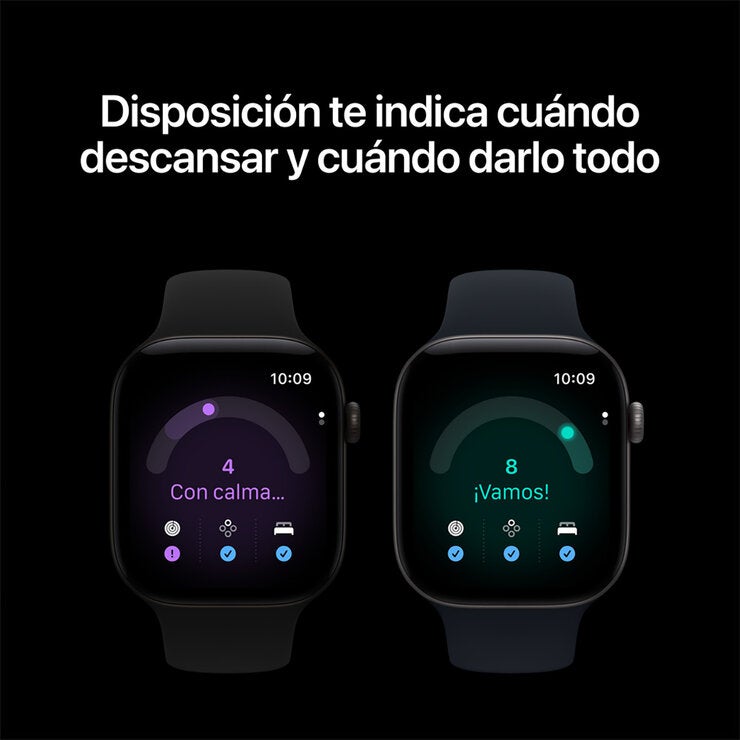 Apple Watch Series 12 (GPS + Celular) 42mm Aluminio Gris Espacial + Correa Deportiva Azul Profundo - Talla S/M — Imagen 2 de 4