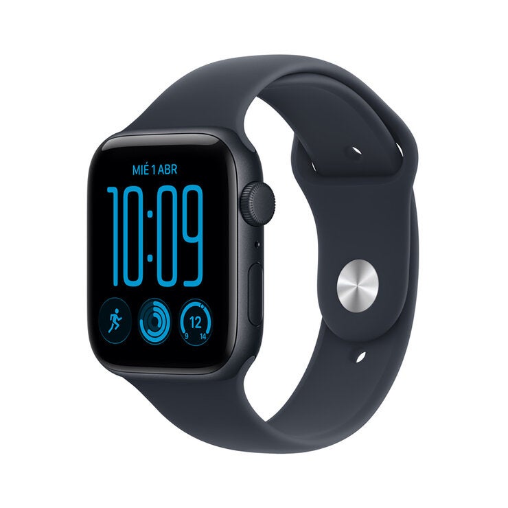 Apple Watch SE 3 (GPS) 44mm Aluminio Medianoche + Correa Deportiva Azul Profundo - Talla M/L — Imagen 1 de 4