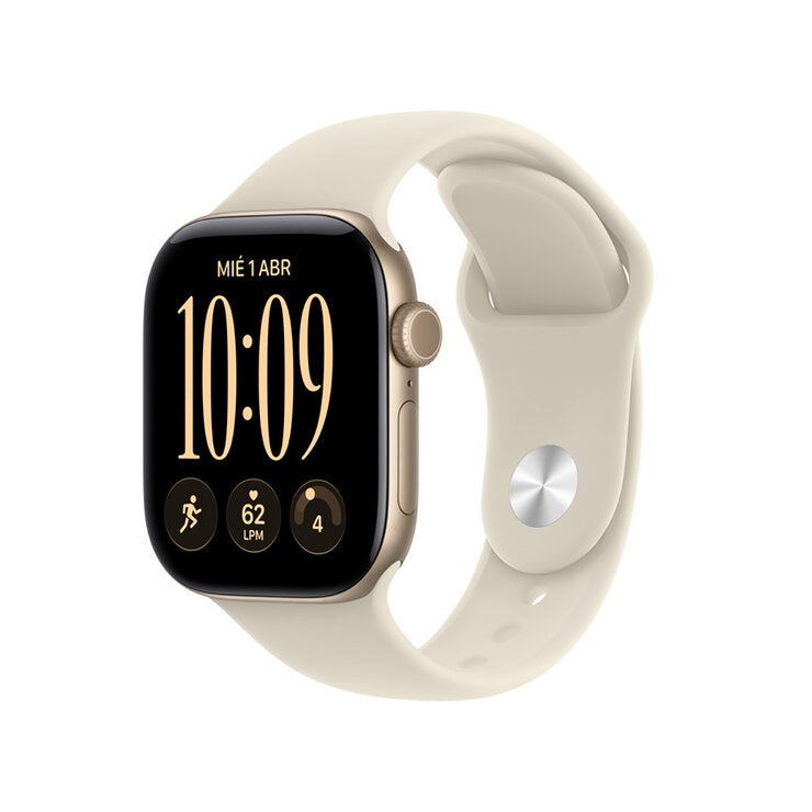 Apple Watch Series 12 (GPS + Celular) 42mm Aluminio Oro Claro + Correa Deportiva Arena - Talla S/M
