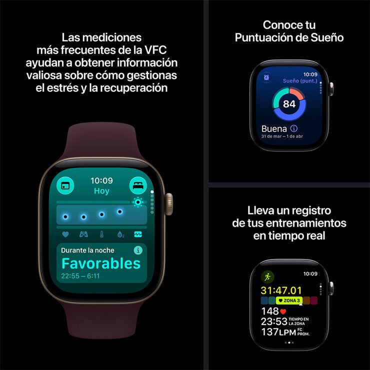 Apple Watch Series 12 (GPS + Celular) 46mm Aluminio Negro + Correa Deportiva Negra - Talla M/L — Imagen 2 de 4