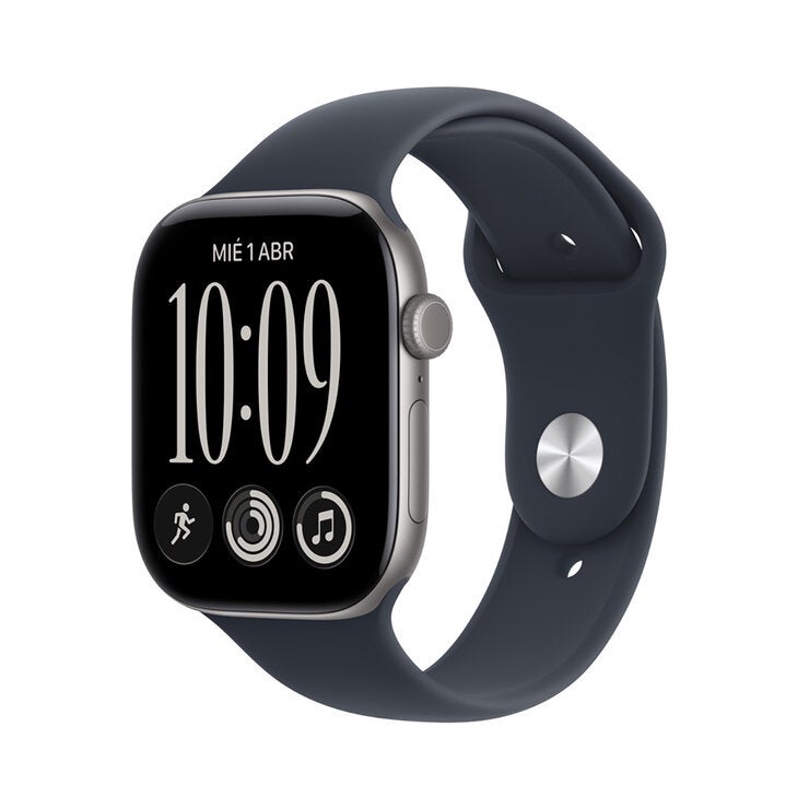 Apple Watch Series 12 (GPS + Celular) 46mm Aluminio Gris Espacial + Correa Deportiva Azul Profundo - Talla S/M