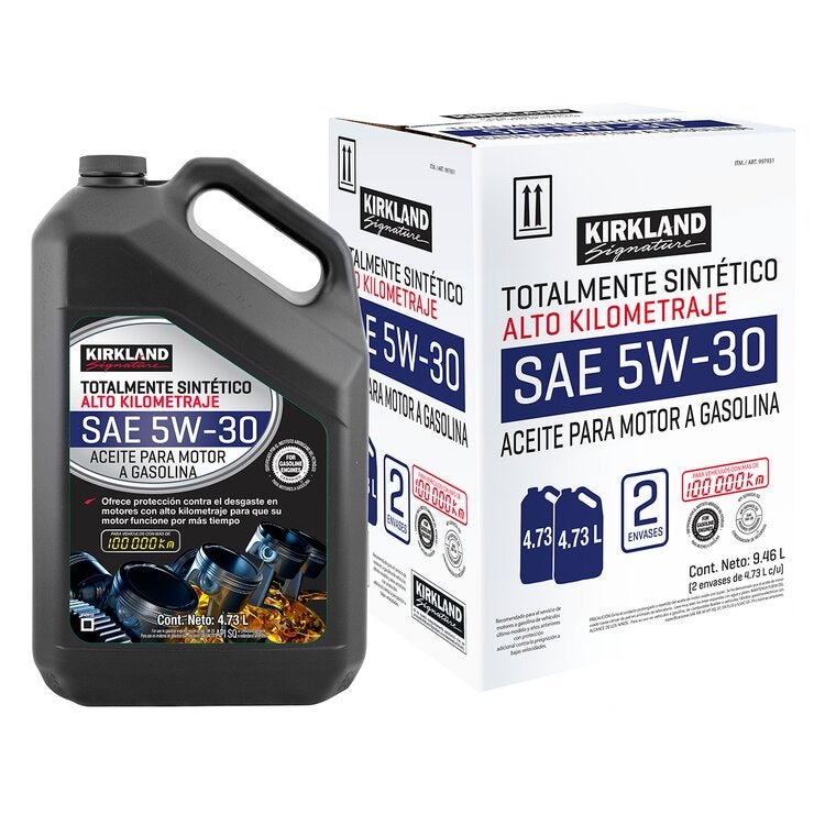 Kirkland Signature Aceite Sintético para Motor 5W-30 Alto Kilometraje 2 Botellas de 4.73 Litros — Imagen 1 de 3