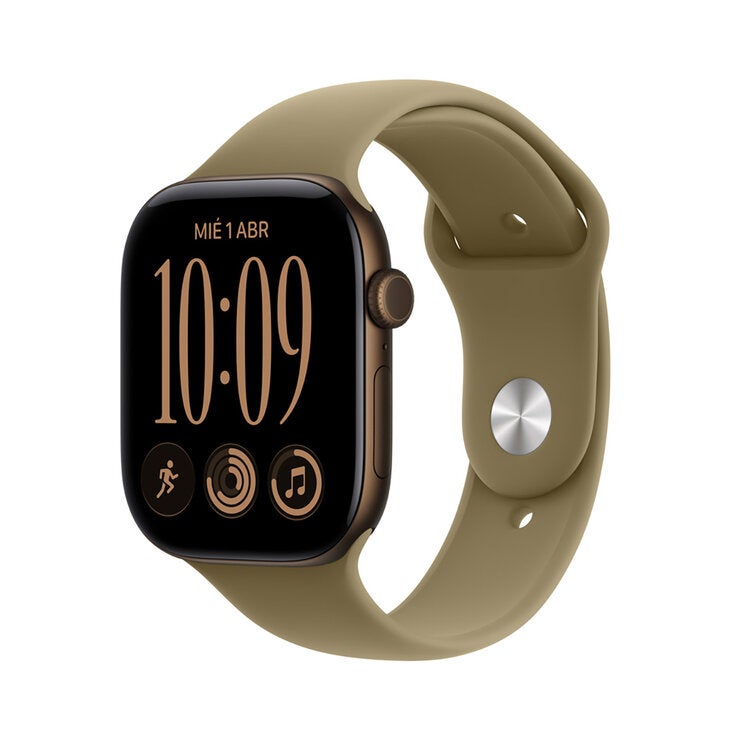 Apple Watch Series 12 (GPS + Celular) 46mm Aluminio Bronce Oscuro + Correa Deportiva Oliva - Talla M/L — Imagen 1 de 4