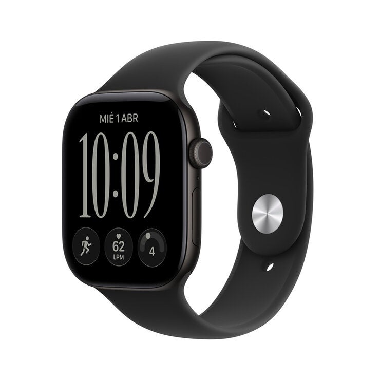 Apple Watch Series 12 (GPS + Celular) 46mm Aluminio Negro + Correa Deportiva Negra - Talla M/L