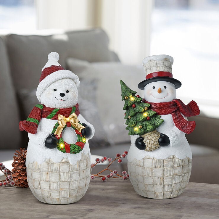 Figuras Navideñas con Luz LED 2 Pzas, Varios Modelos — Imagen 1 de 2