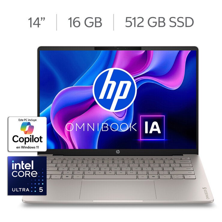 HP Omnibook 5 14-hh0050la Laptop 14" 3K OLED Intel Core Ultra 5 322 16GB 512GB SSD — Imagen 1 de 4