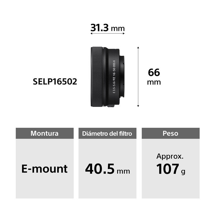 Sony Cámara Digital Mirrorless APS-C ILCE-6100K + Lente SELP16502 — Imagen 3 de 4