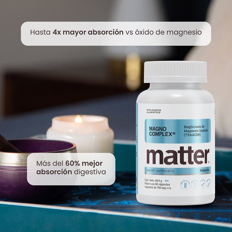 Matter Magno Complex Bisglicinato de Magnesio Quelado (TRAACS®) 2 Frascos de 60 Cápsulas c/u — Imagen 3 de 3
