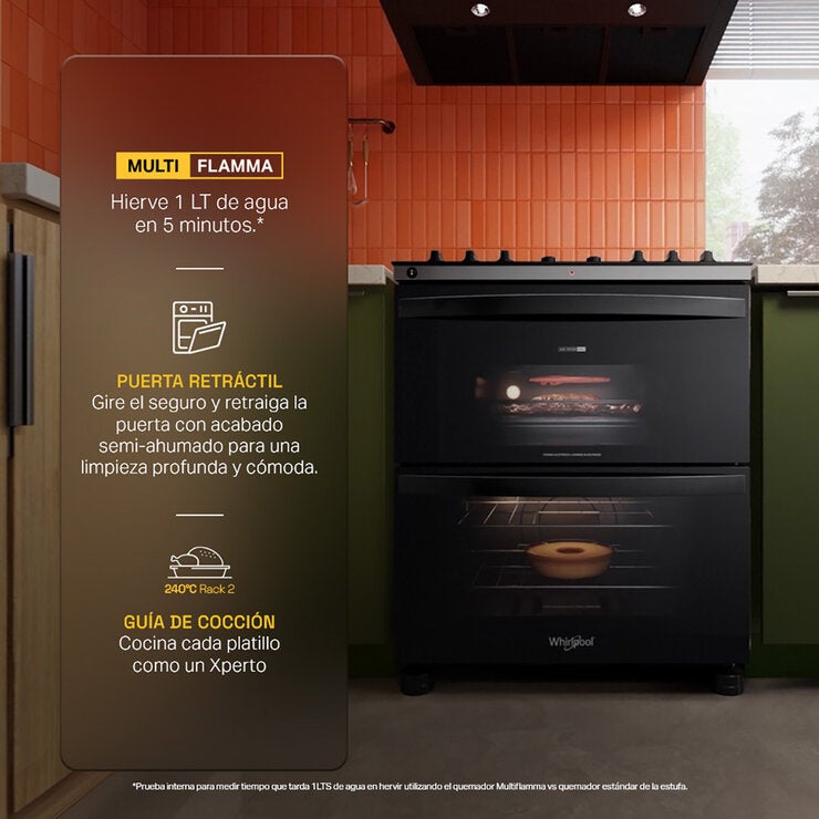 Whirlpool Estufa de Gas de Piso de 78cm con 5 Quemadores — Imagen 3 de 4