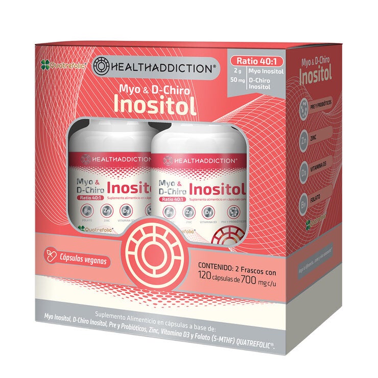 HealthAddiction Myo & D-Chiro Inositol 2 Frascos de 120 Cápsulas c/u