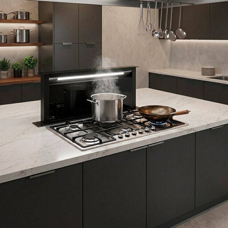 Smeg Combo de Parrilla de 6 Quemadores de Gas + Campana de 90cm — Imagen 4 de 4