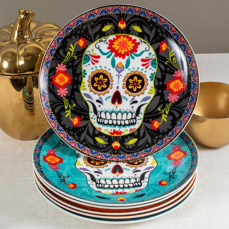 Sango, Juego de Platos de Cerámica de Día de Muertos, 6 piezas — Imagen 1 de 4