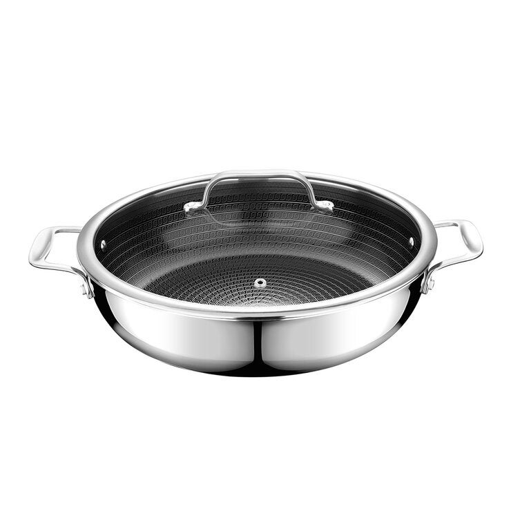 Bergner Sartén de Acero Inoxidable con Cerámica Antiadherente para Uso Diario con Tapa de 4.4 L — Imagen 1 de 4
