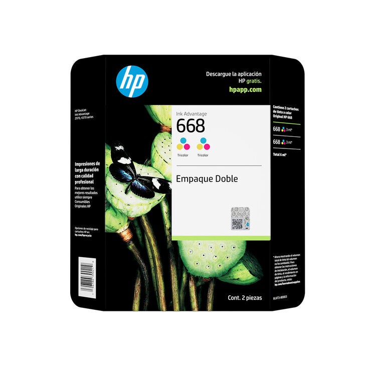 HP668 Cartucho Tricolor Original Ink 6L6T3BL