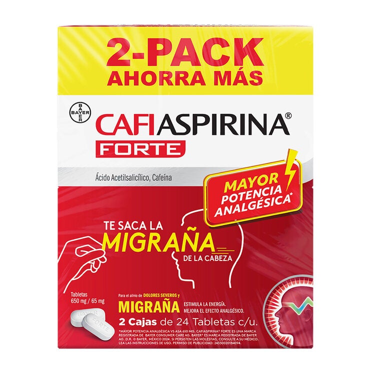 Cafiaspirina 2 Cajas 24 Tabletas c/u — Imagen 1 de 2