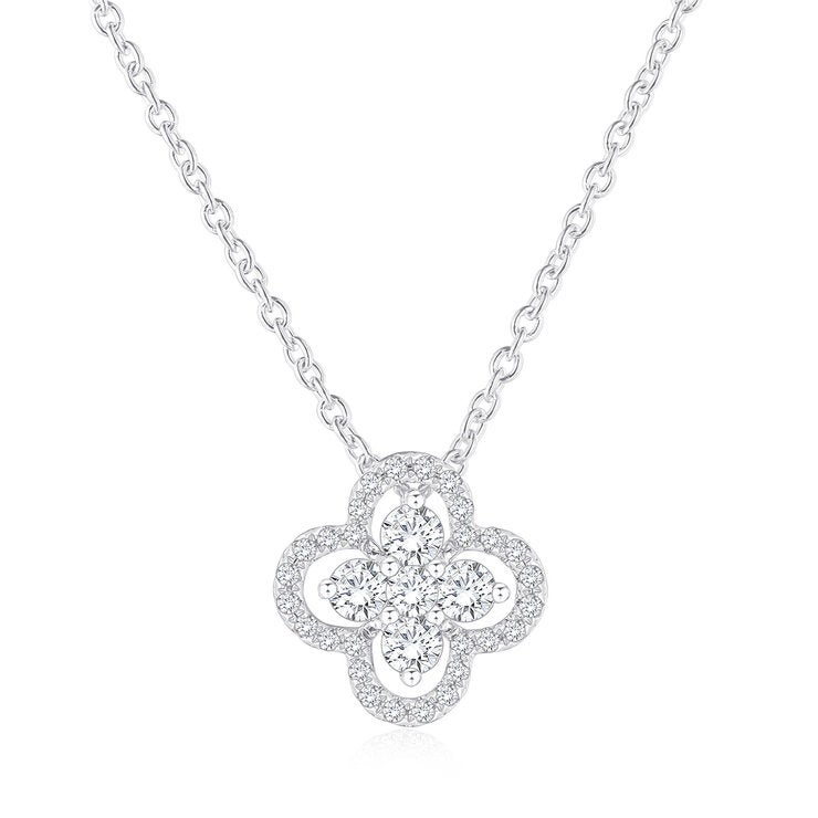 Dije de Diamantes, 0.30 ctw, Oro Blanco 14K — Imagen 1 de 4