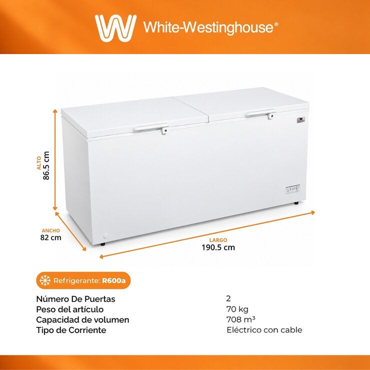 White-Westinghouse Congelador Horizontal 25' — Imagen 3 de 4