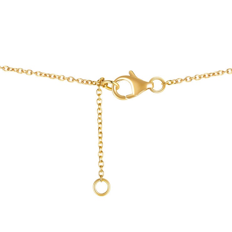 Collar con Dije Circular, 0.27ctw Diamantes, Oro Blanco y Amarillo 14K — Imagen 4 de 4