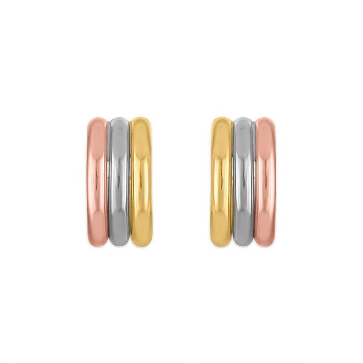 Arracadas de Oro, 3 Tonos 14K — Imagen 2 de 4