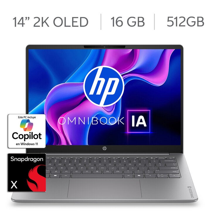 HP OmniBook 3 AI 14-hz0051la Laptop 14" 2K OLED Snapdragon X1 16GB 512GB SSD — Imagen 1 de 4