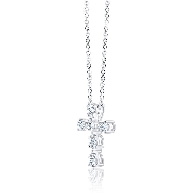 Dije de Cruz de Diamantes, 0,45 ct, Oro Blanco 14K — Imagen 2 de 4