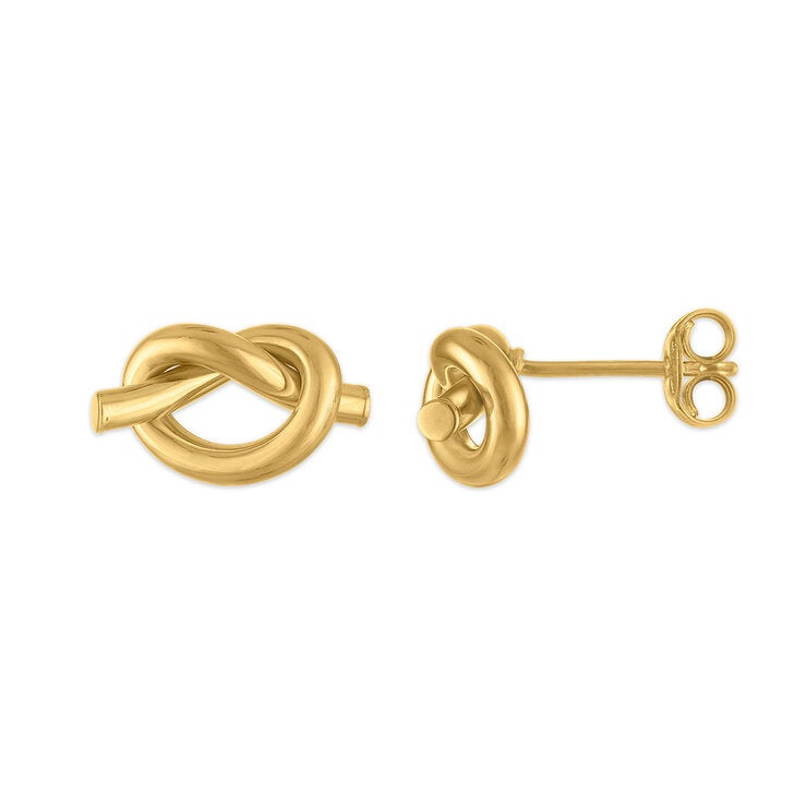 Aretes, Nudo de Amor, Oro Amarillo 14K — Imagen 1 de 4