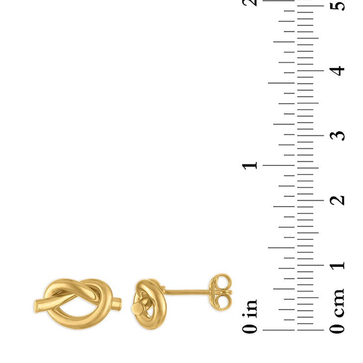 Aretes, Nudo de Amor, Oro Amarillo 14K — Imagen 4 de 4