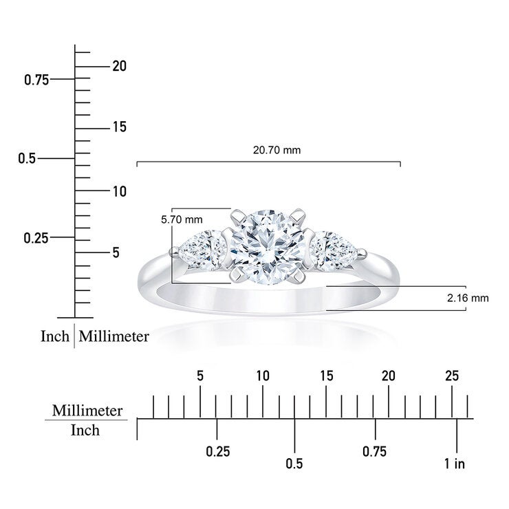Anillo de Compromiso, 0.98 ctw Diamantes, Oro Blanco de 14K — Imagen 3 de 4